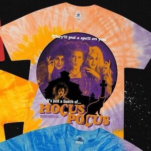 Studiohouse Designs | Hocus Pocus Inspired Orange Halloween Tiedye Tee Medium